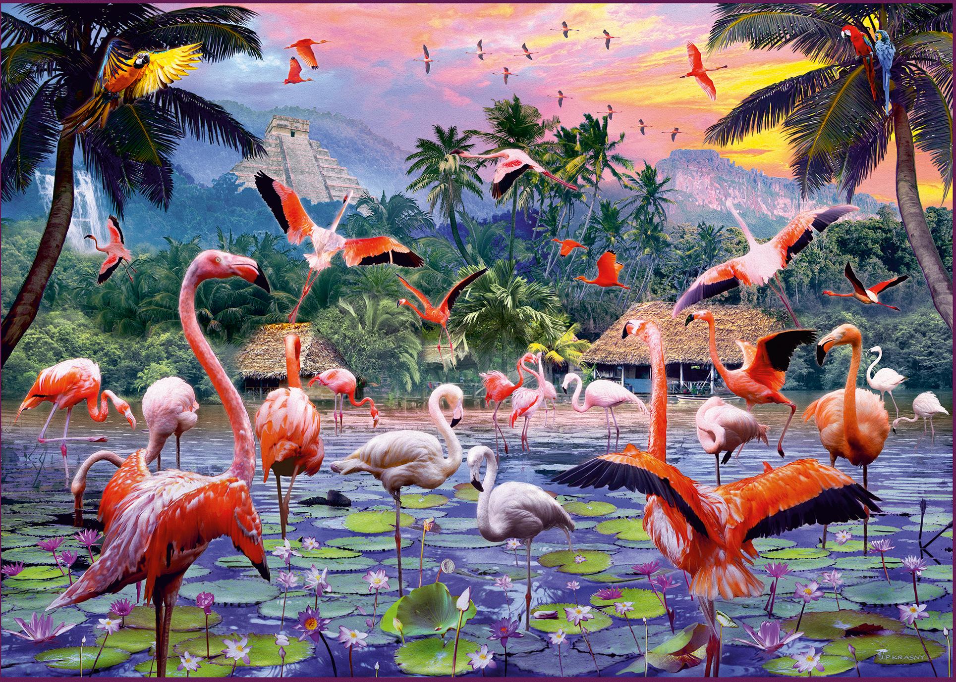 Ravensburger Dėlionė 1000 vnt. - Flamingai aprašymas - Prekės nuotrauka