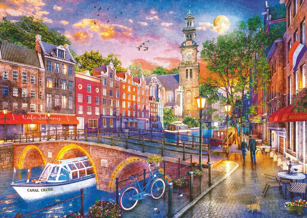 Ravensburger Dėlionė 1000 vnt. - Amsterdamas aprašymas - Prekės nuotrauka