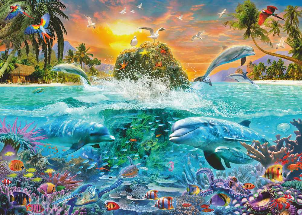 Ravensburger Dėlionė 1000 vnt. - Delfinai aprašymas - Prekės nuotrauka