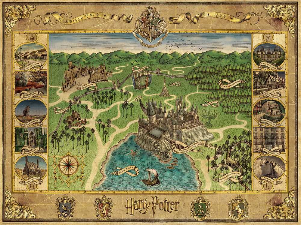 Ravensburger Dėlionė 1500 vnt. - Hogvartso žemėlapis