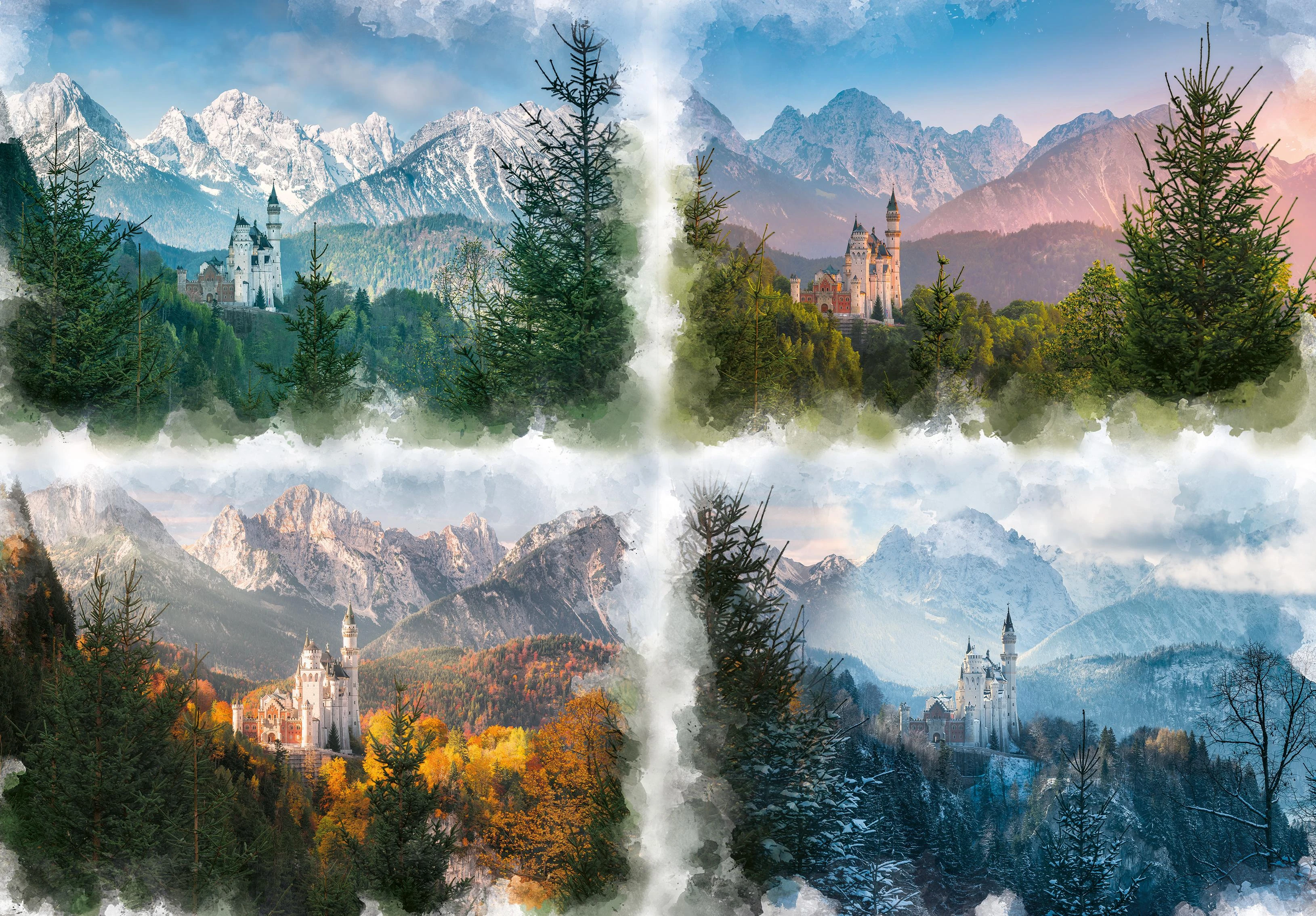 Ravensburger Dėlionė 18000 vnt. - Neišvanšteino pilis 4-iuose metų laikuose