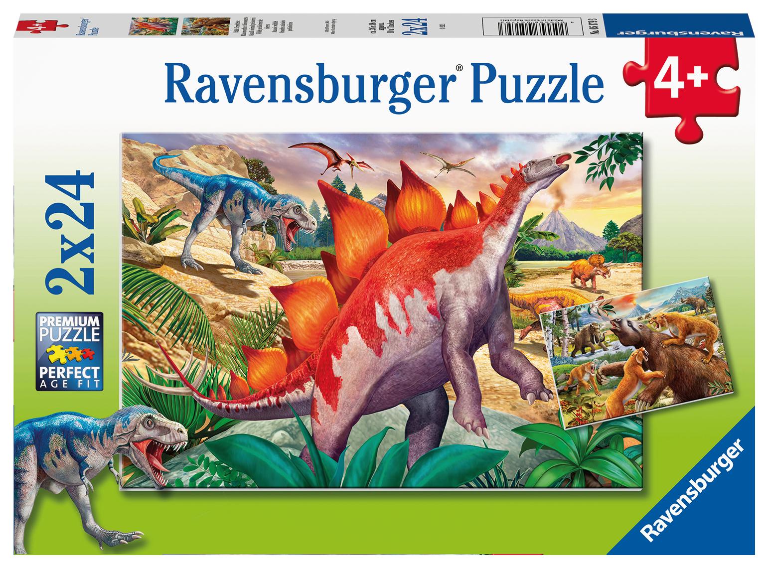 Ravensburger Dėlionė 2x24 vnt. - Dinozaurai aprašymas - Prekės nuotrauka