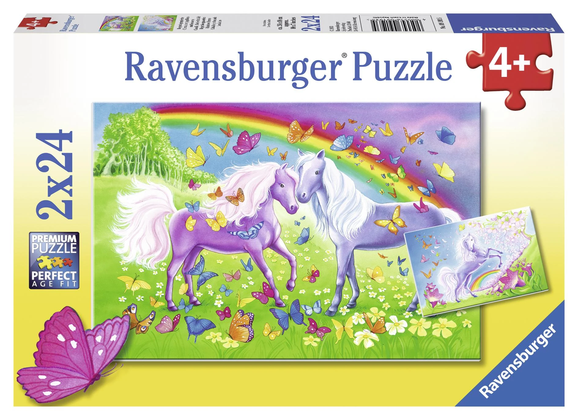 2X24 Puzzles: Rainbow Horses - RAVENSBURGER dėlionė