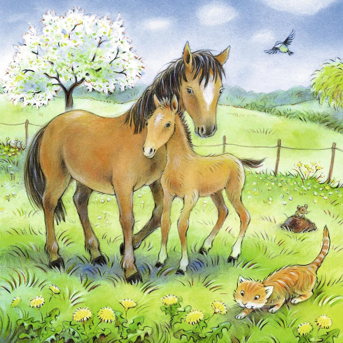 Ravensburger Dėlionė 3x49 vnt. - Mamų meilė