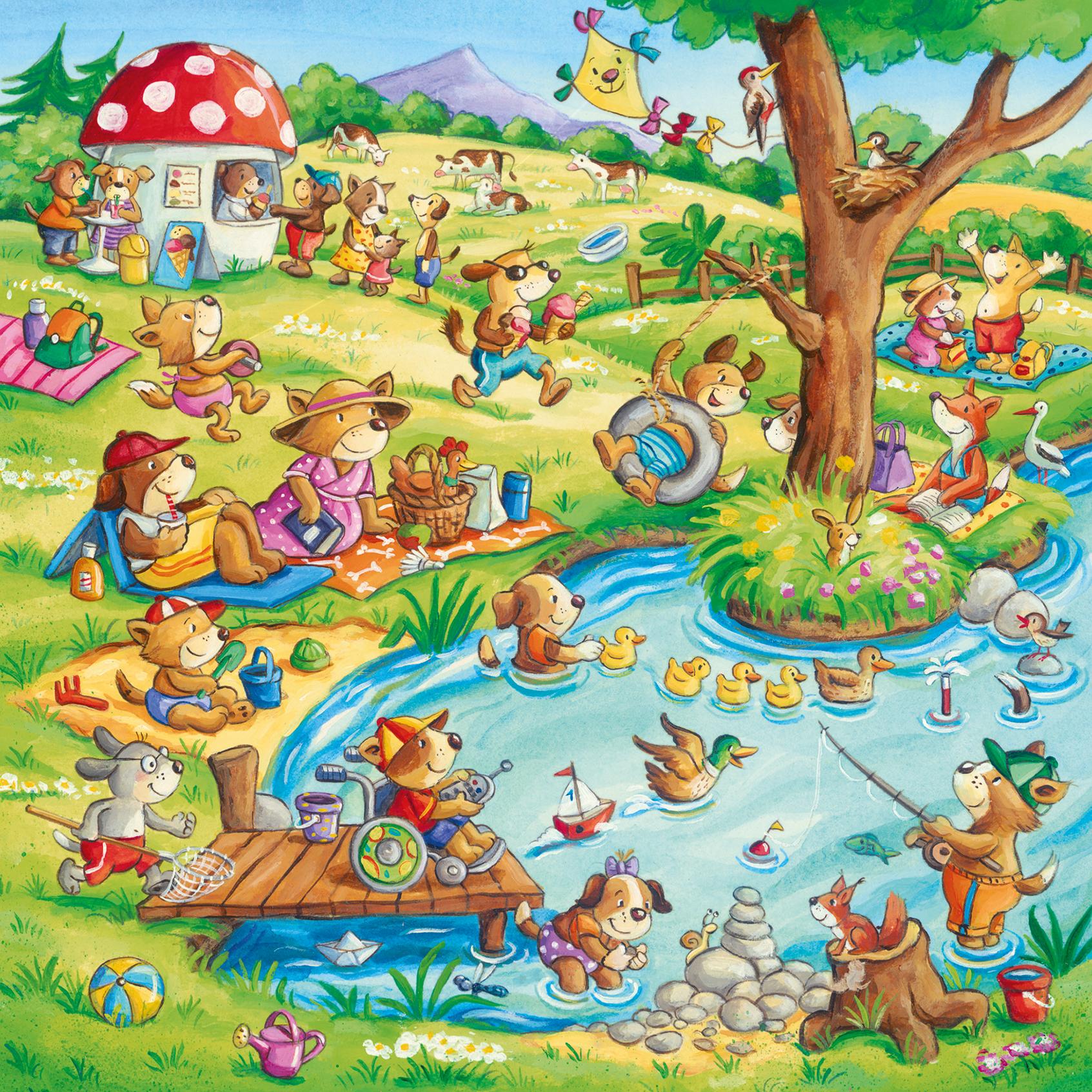 Ravensburger Dėlionė 3x49 vnt. - Atostogos kaime