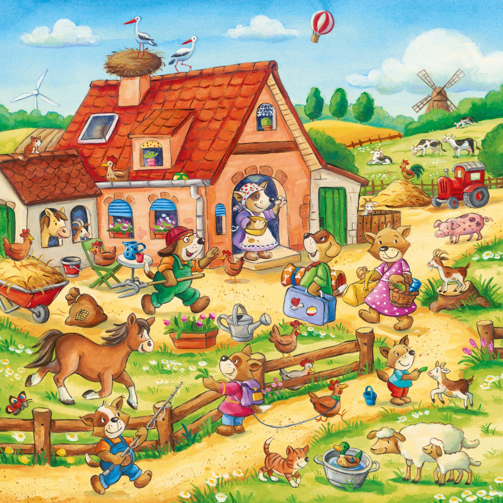 Ravensburger Dėlionė 3x49 vnt. - Atostogos kaime
