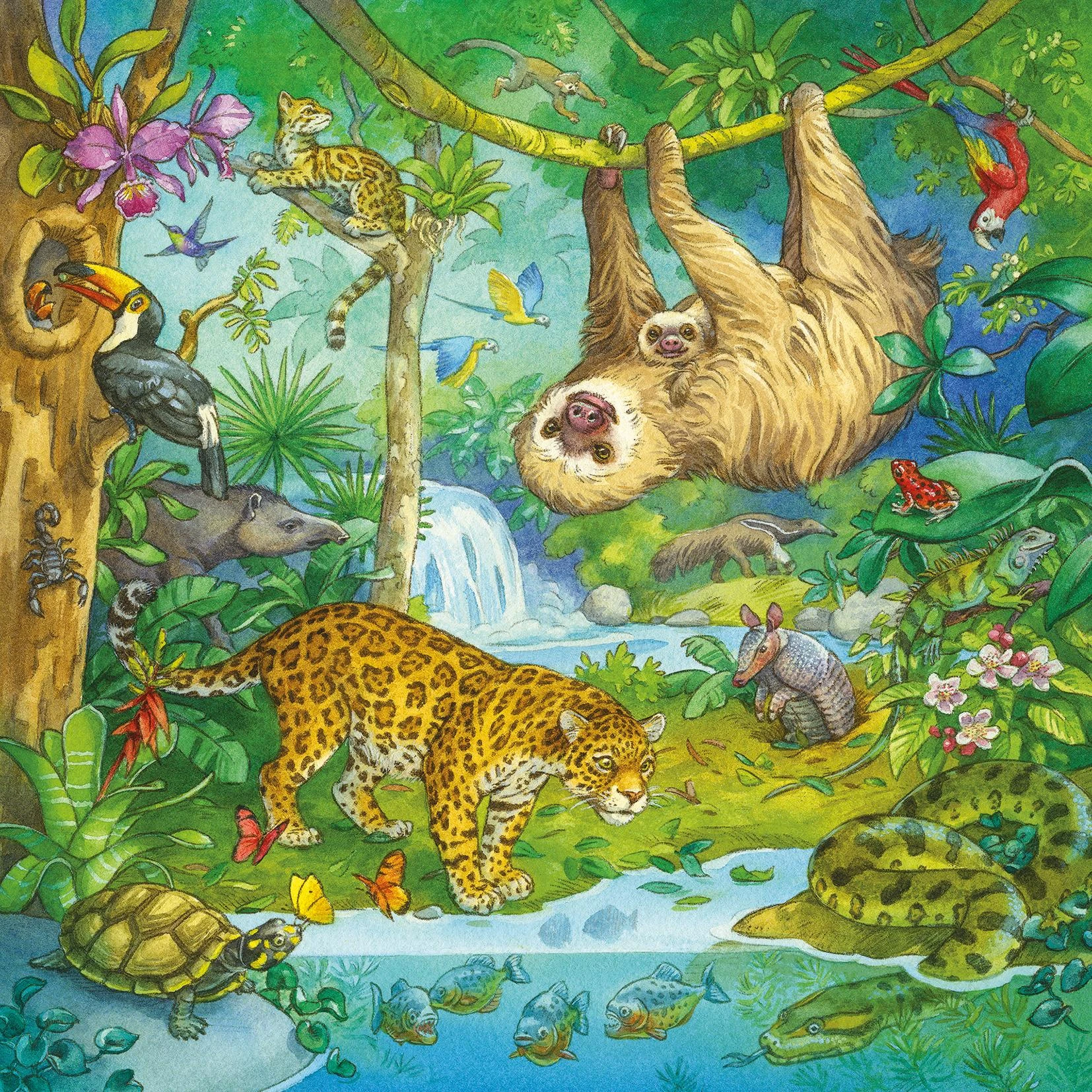 Ravensburger Dėlionė 3x49 vnt. - Džiunglių linksmybės