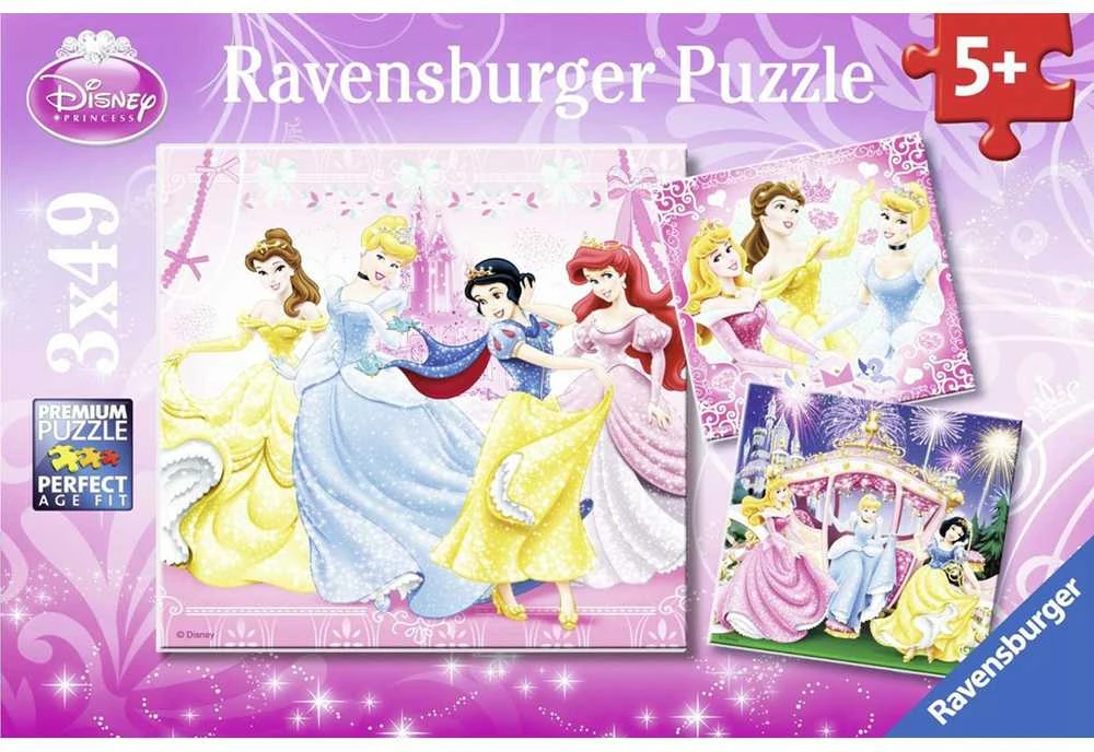 Ravensburger Dėlionė 3x49 vnt. - Princesės