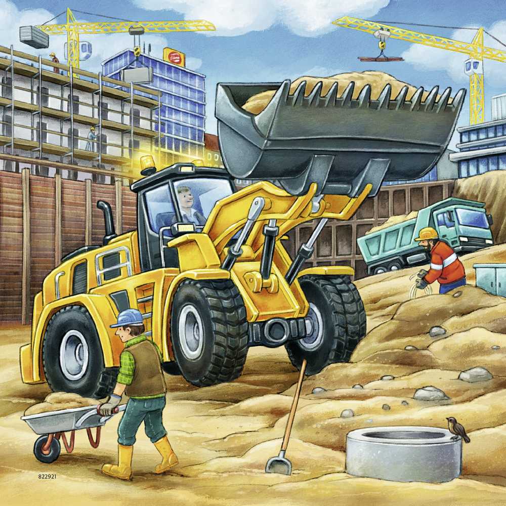 Ravensburger Dėlionė 3x49 vnt. - Statybos