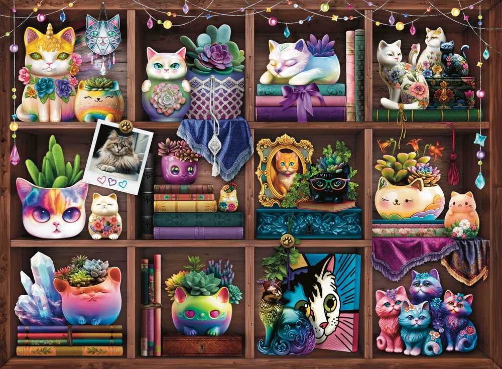 Ravensburger Dėlionė 500 vnt. - Katės ir sukulentai aprašymas - Prekės nuotrauka