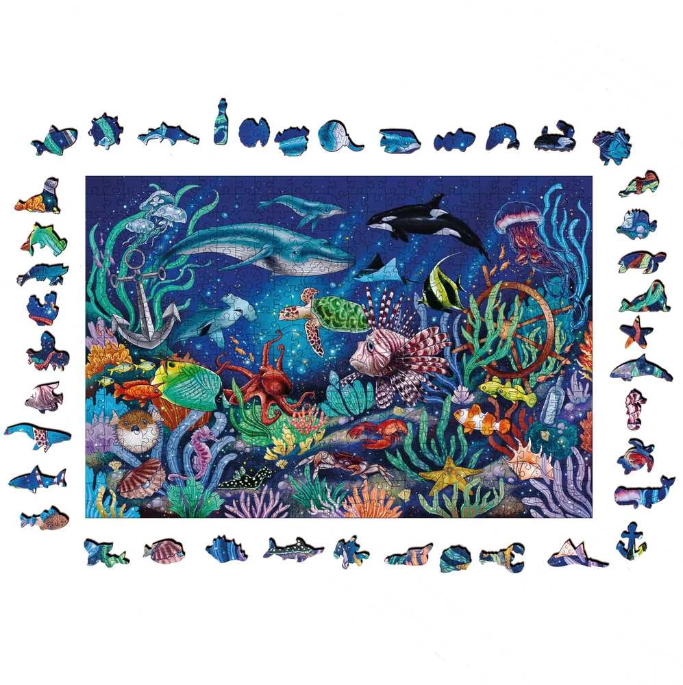Ravensburger Medinė dėlionė 500 vnt. - Spalvingas jūros pasaulis