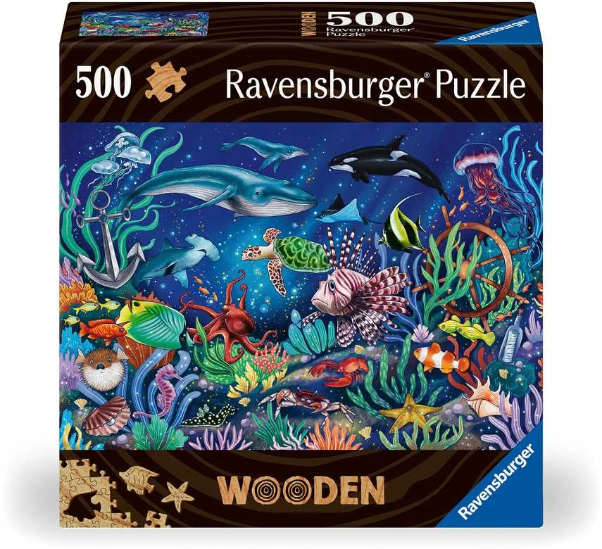 Ravensburger Medinė dėlionė 500 vnt. - Spalvingas jūros pasaulis