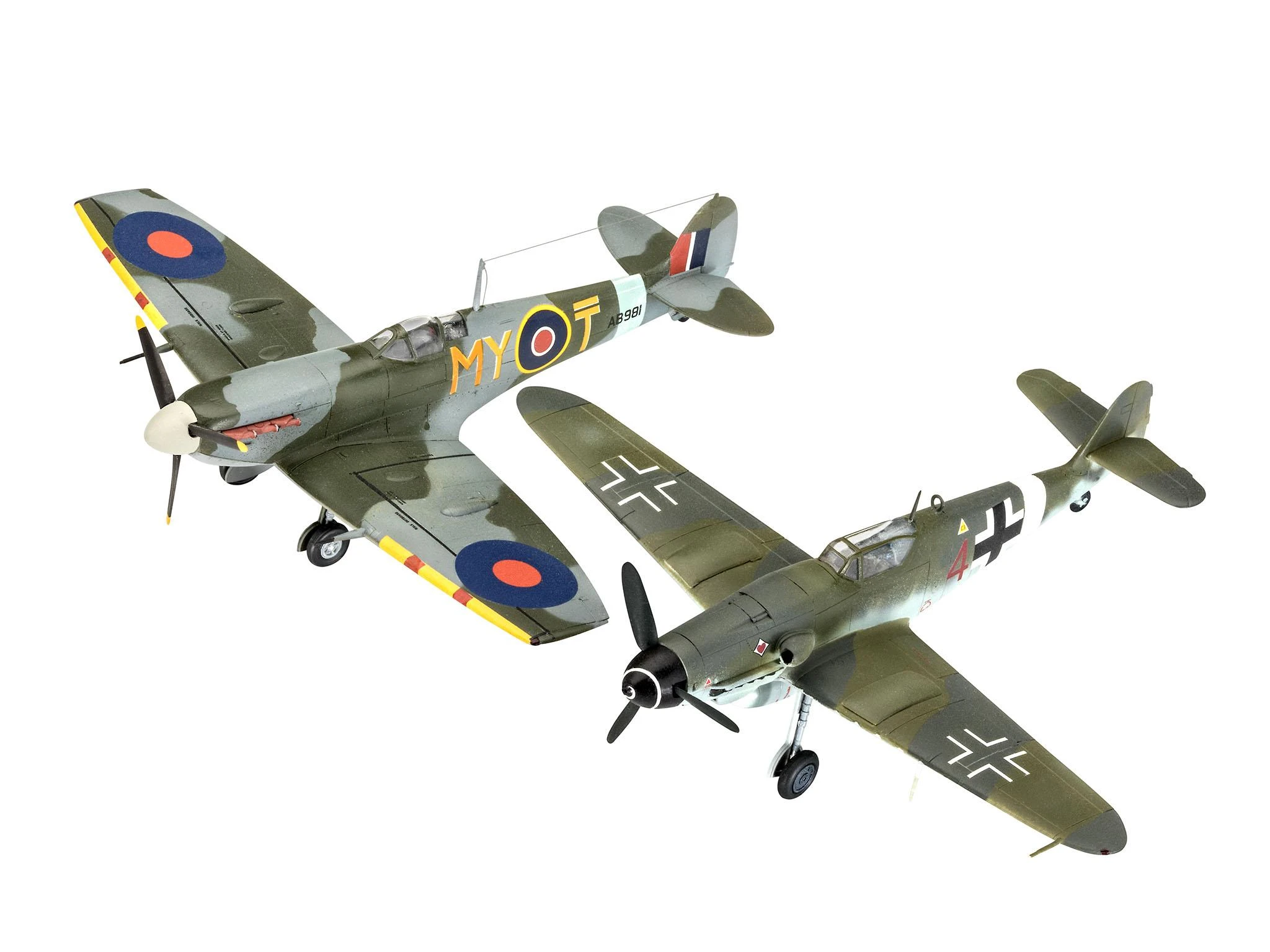 Revell kovinis rinkinys: Messerschmitt Bf 109G-10 & Spitfire Mk.V 1/72 (03710)