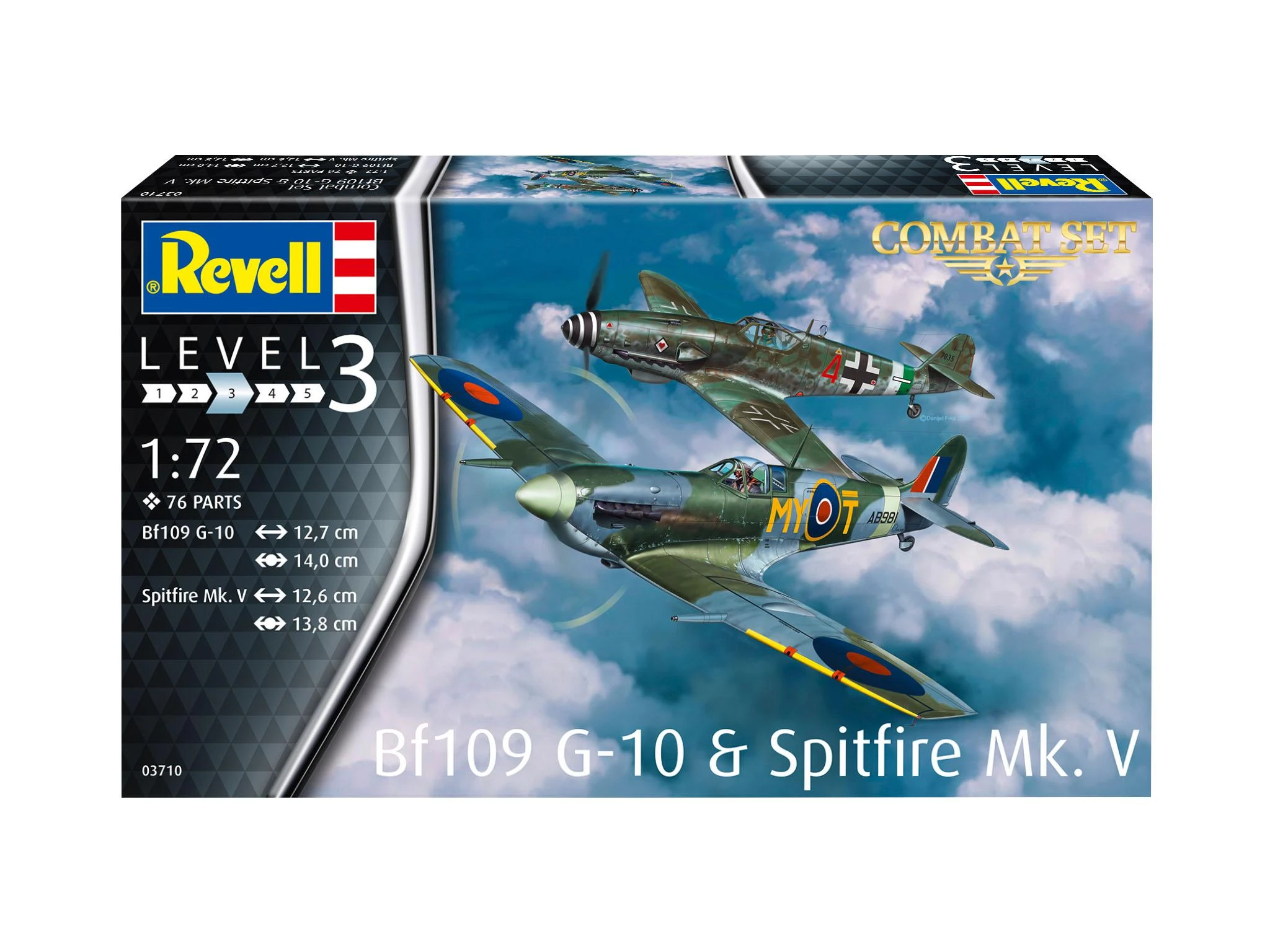 Revell kovinis rinkinys: Messerschmitt Bf 109G-10 & Spitfire Mk.V 1/72 (03710)