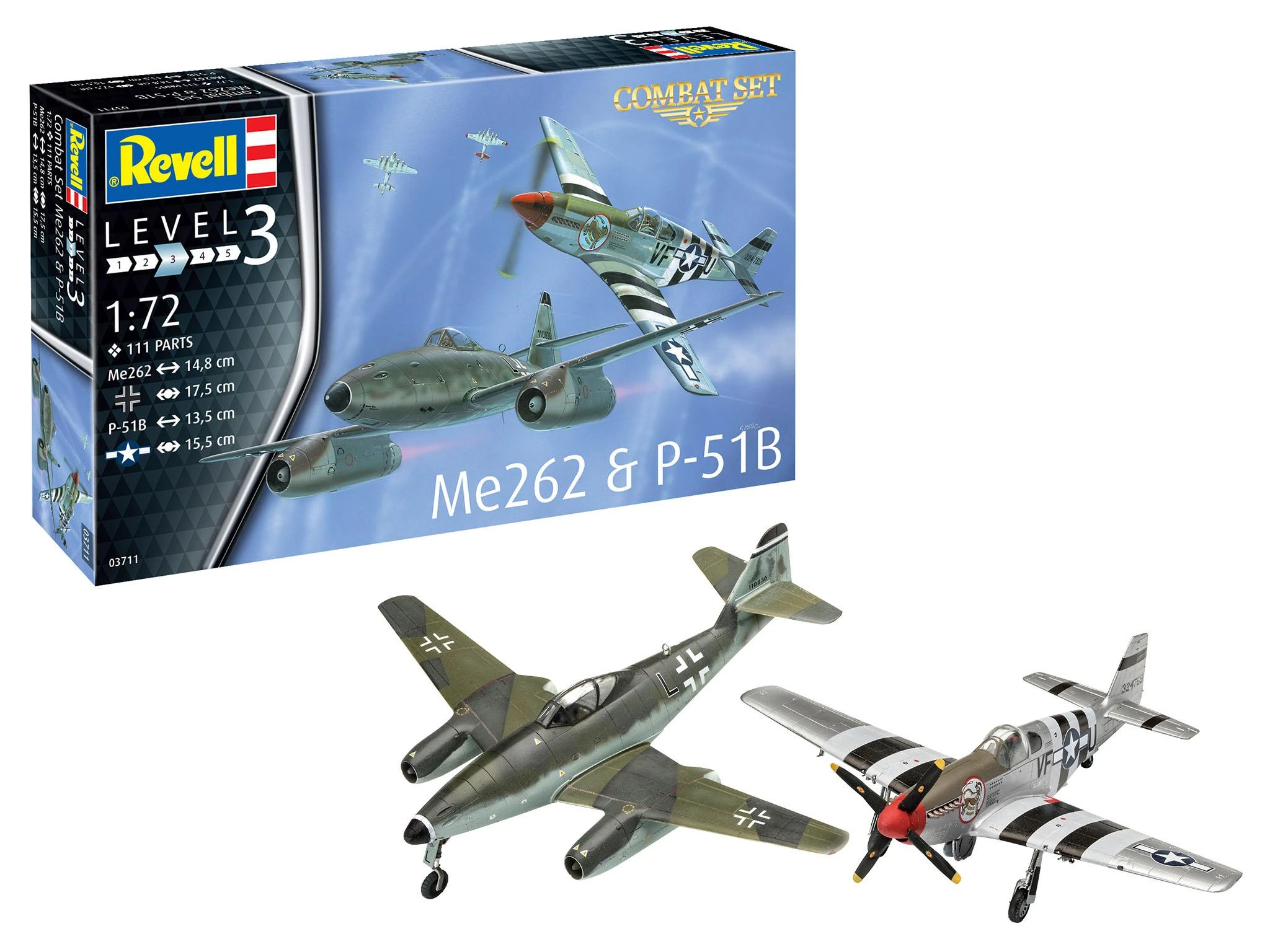 Revell Combat Set Messerschmitt Me262 - PLASTIKINIS modeliavimo rinkinys