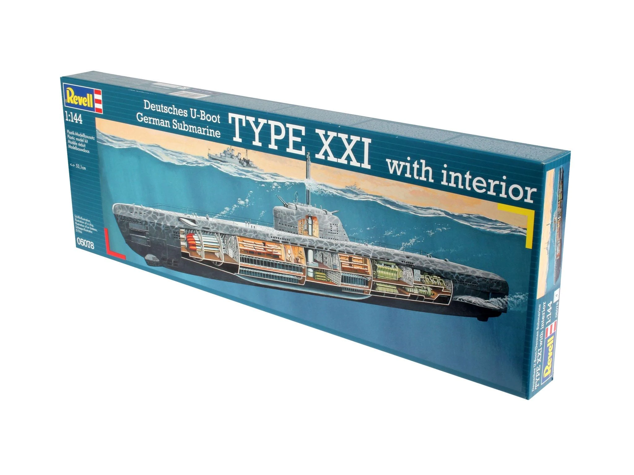 Revell - Deutsches U-Boot/German Submarine Type XXI su interjeru, 1/144, 05078