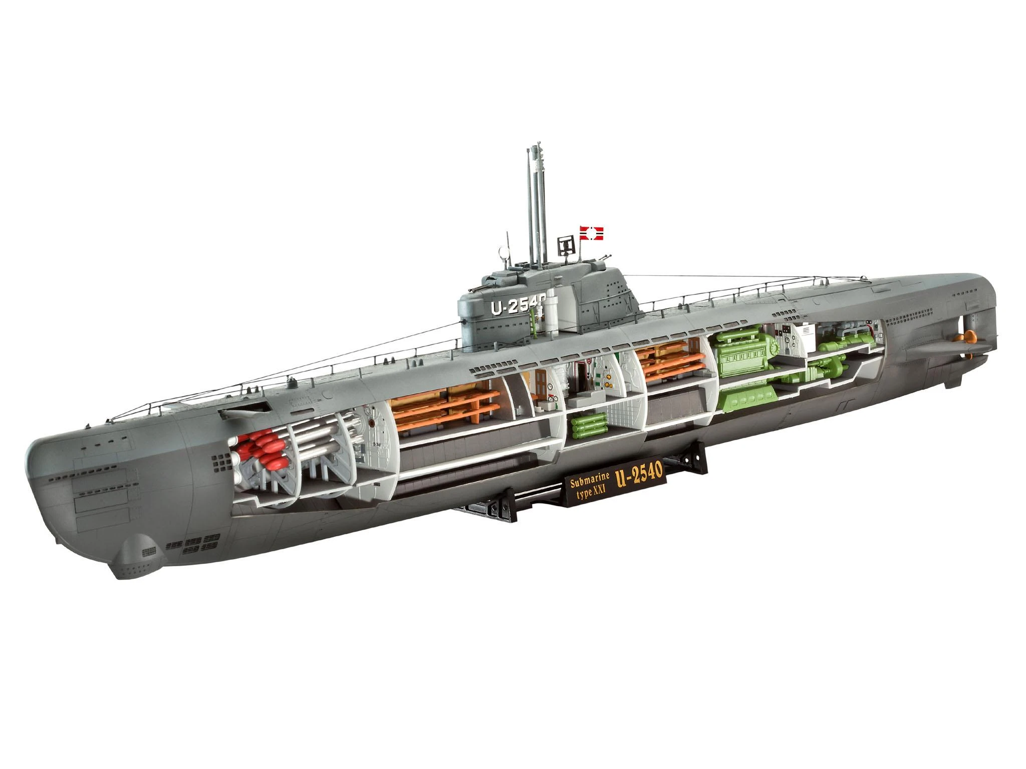 Revell - Deutsches U-Boot/German Submarine Type XXI su interjeru, 1/144, 05078