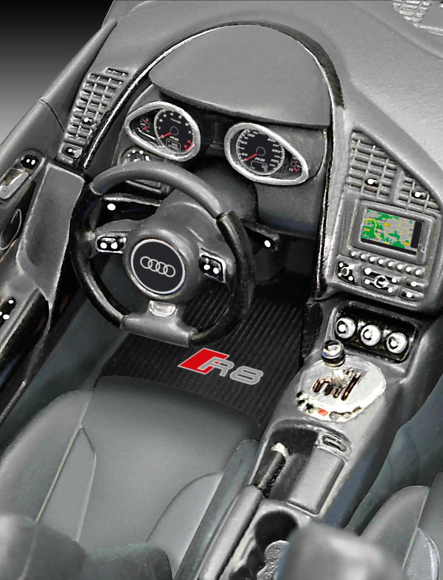 Revell Audi R8 1:24 dovanų rinkinys – plastikinis modelis su dažais ir klijais