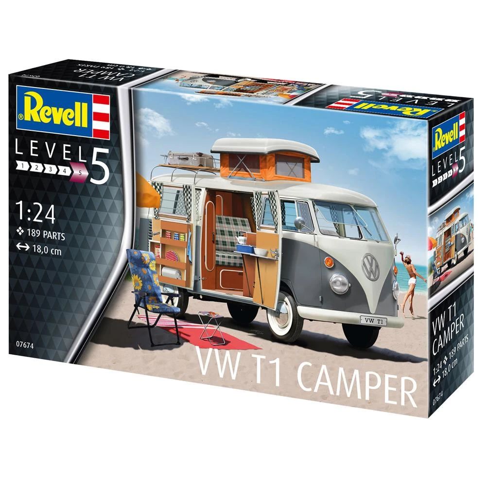 Revell VW T1 Camper 1/24 plastikinis surinkimo rinkinys (07674)
