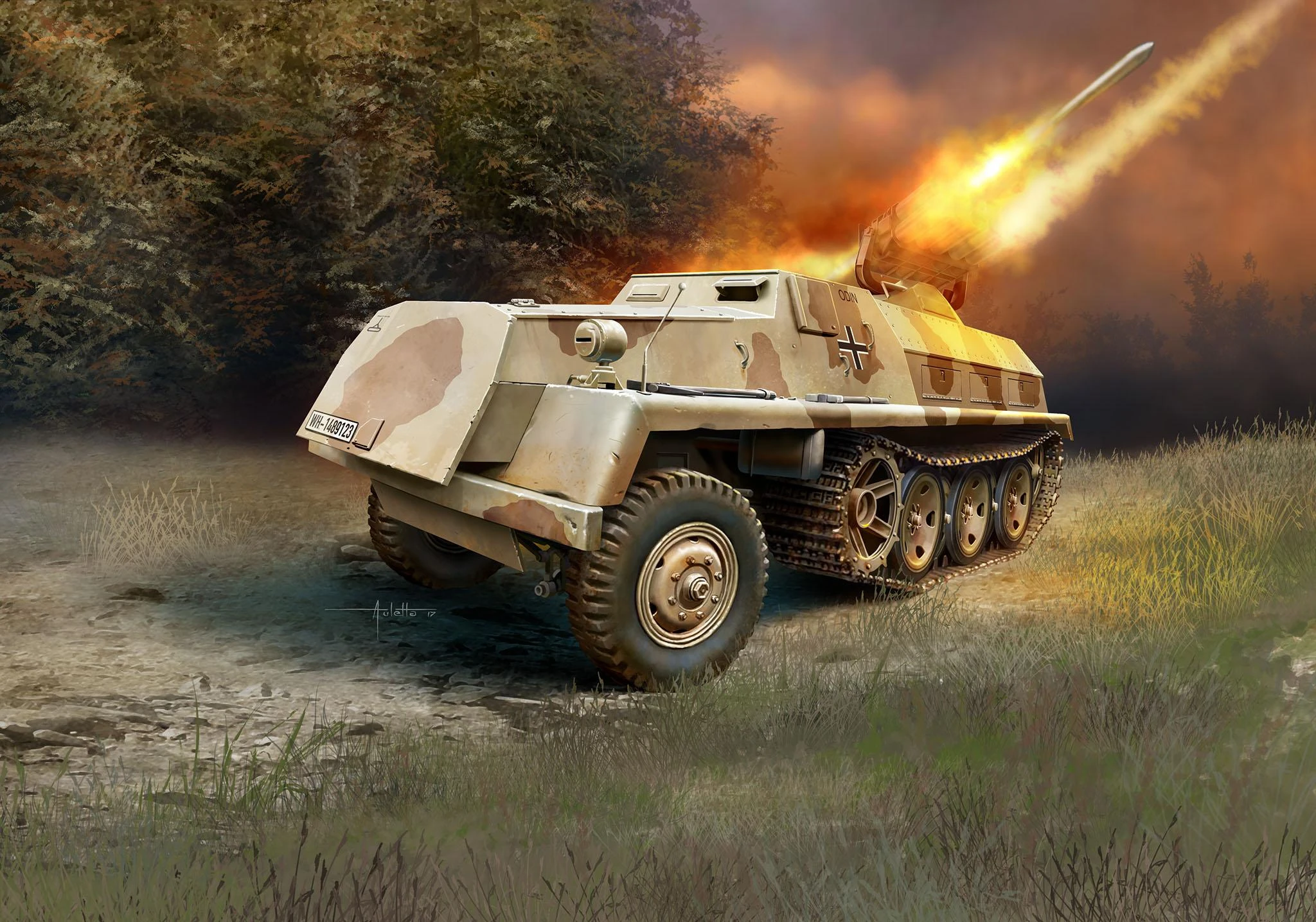 Cobi Revell plastikinis modelis 15 cm Panzerwerfer 42 on sWS 1:72