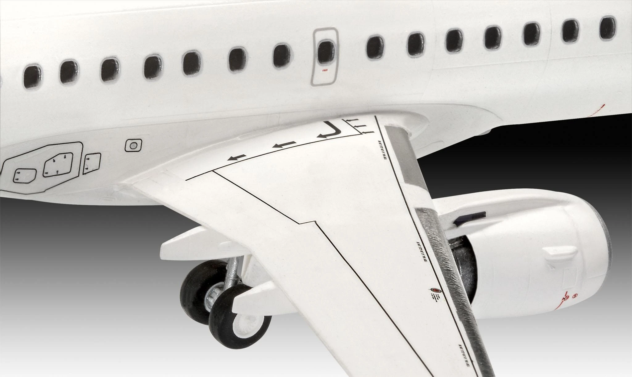 Revell Embraer 190 Lufthansa nauja livrea 1:144 plastikinis lėktuvo modelis