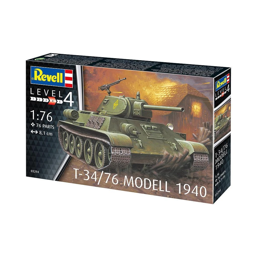 Revell T-34/76 Modell 1940 - PLASTIKINIS modeliavimo rinkinys