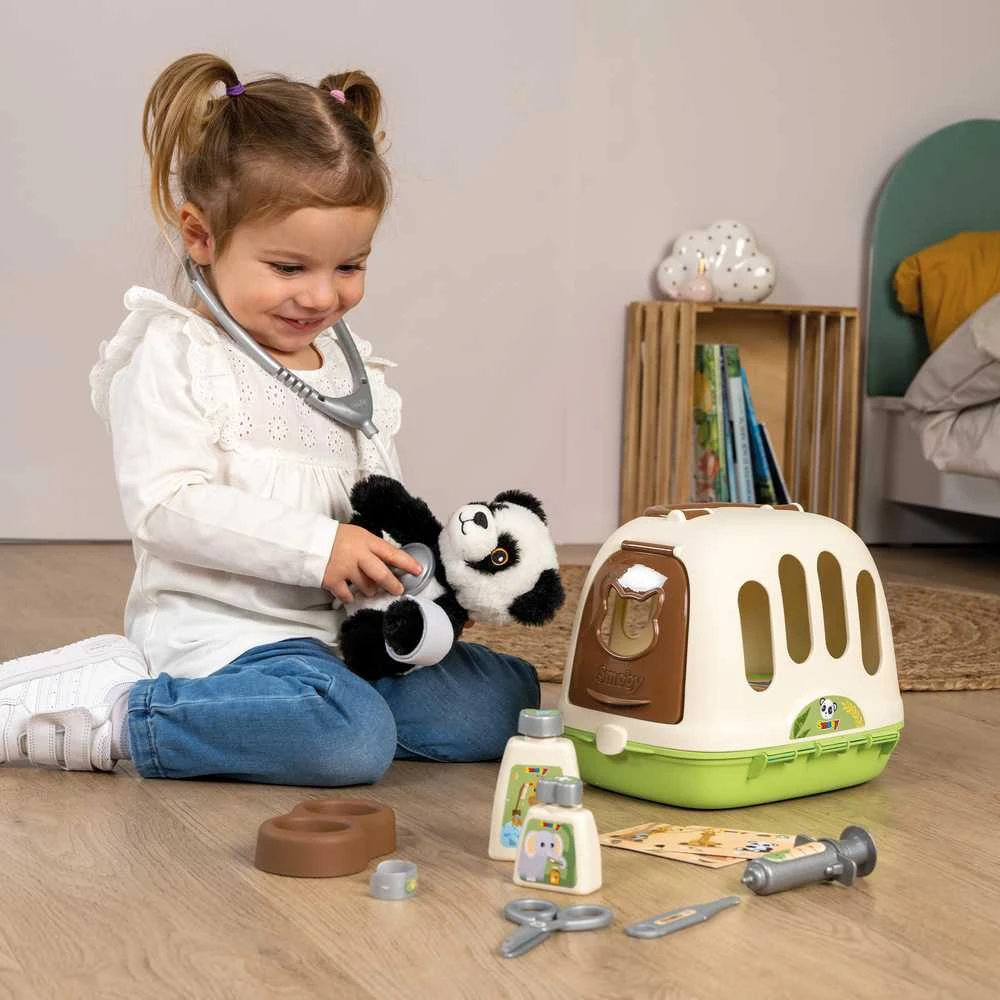 Pandos nešioklė vaikams su veterinaro rinkiniu Smoby