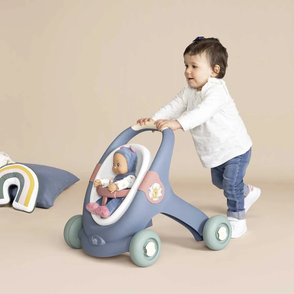 Smoby Vaikų Paspirtukas 3in1 Vežimėlis + Mergaitė Bobas