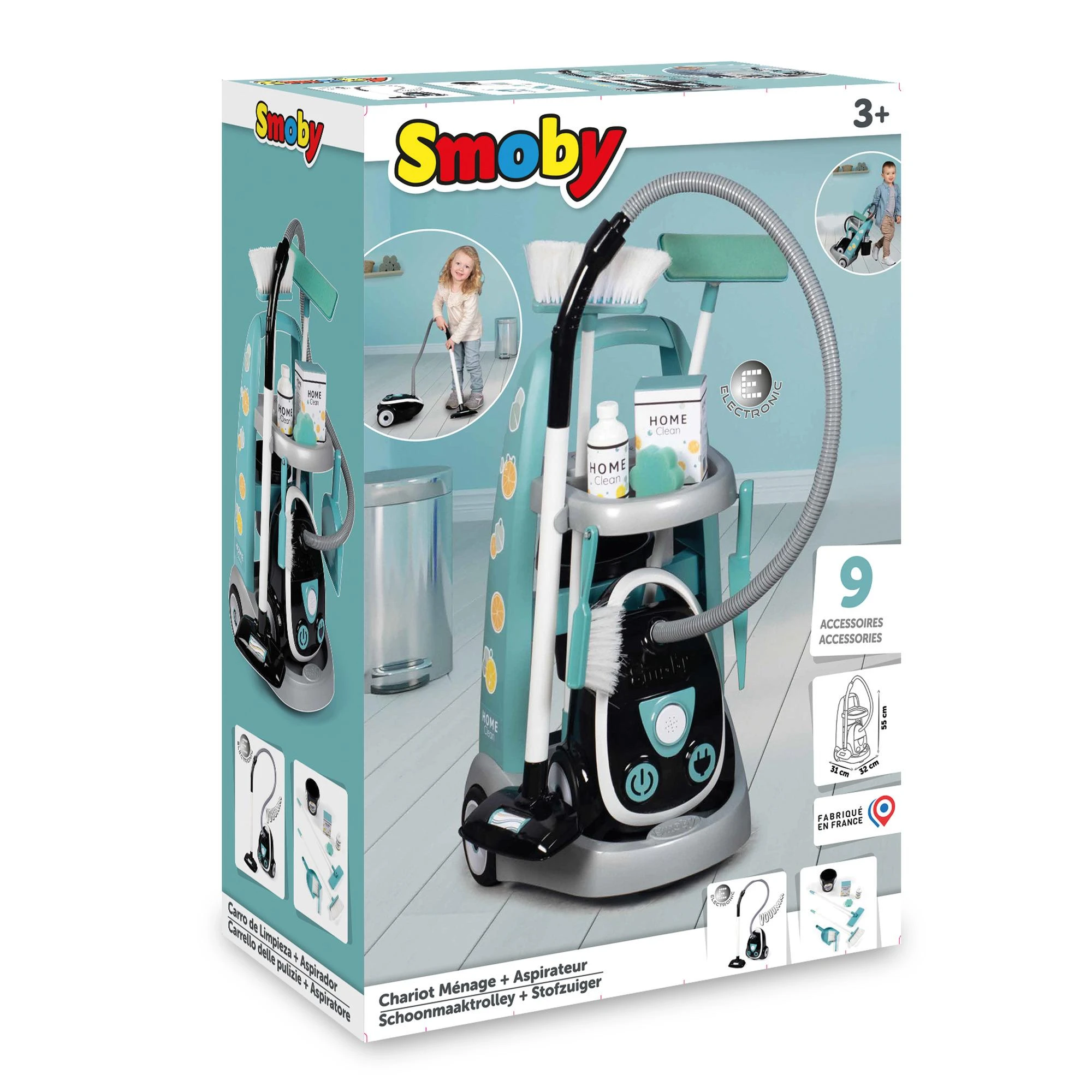 Smoby valymo vežimėlis su dulkių siurbliu