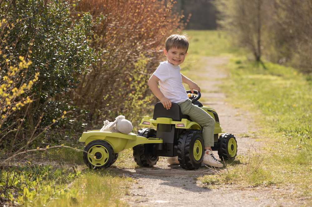 SMOBY Traktorius su priekaba XL, žalias