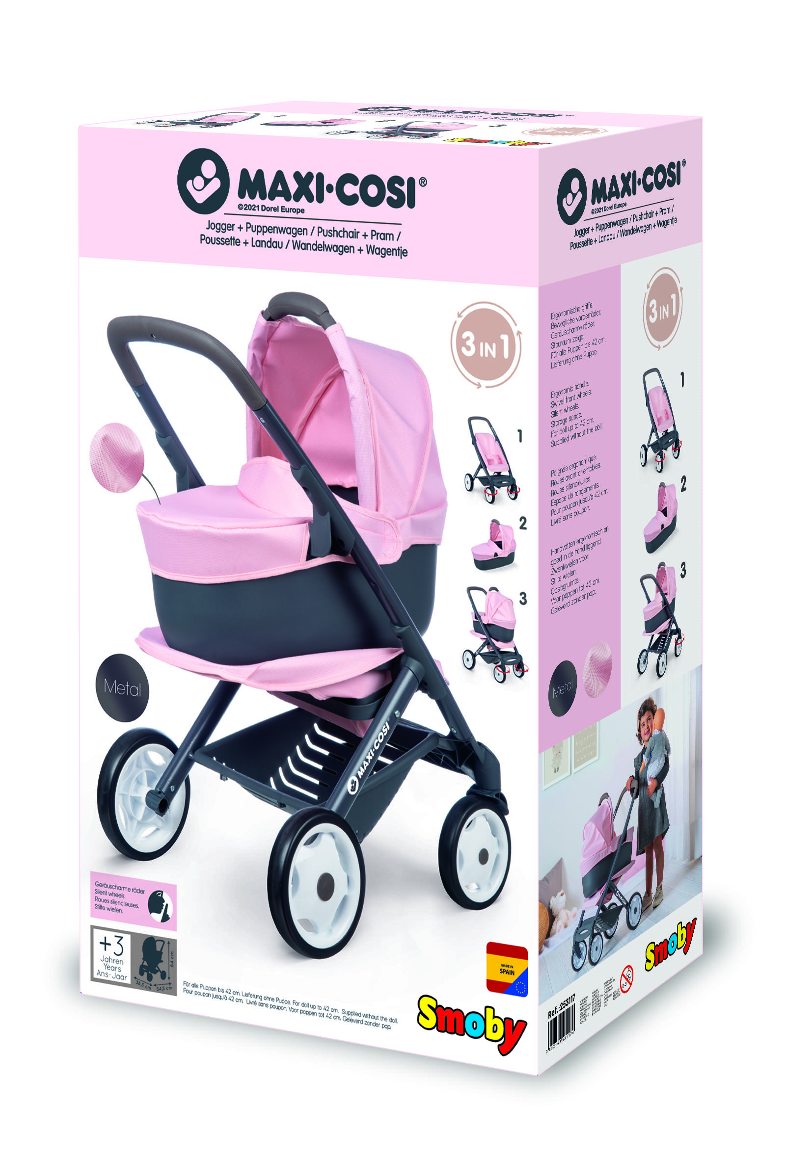 Smoby Maxi Cosi Quinny 3in1 lėlės vežimėlis