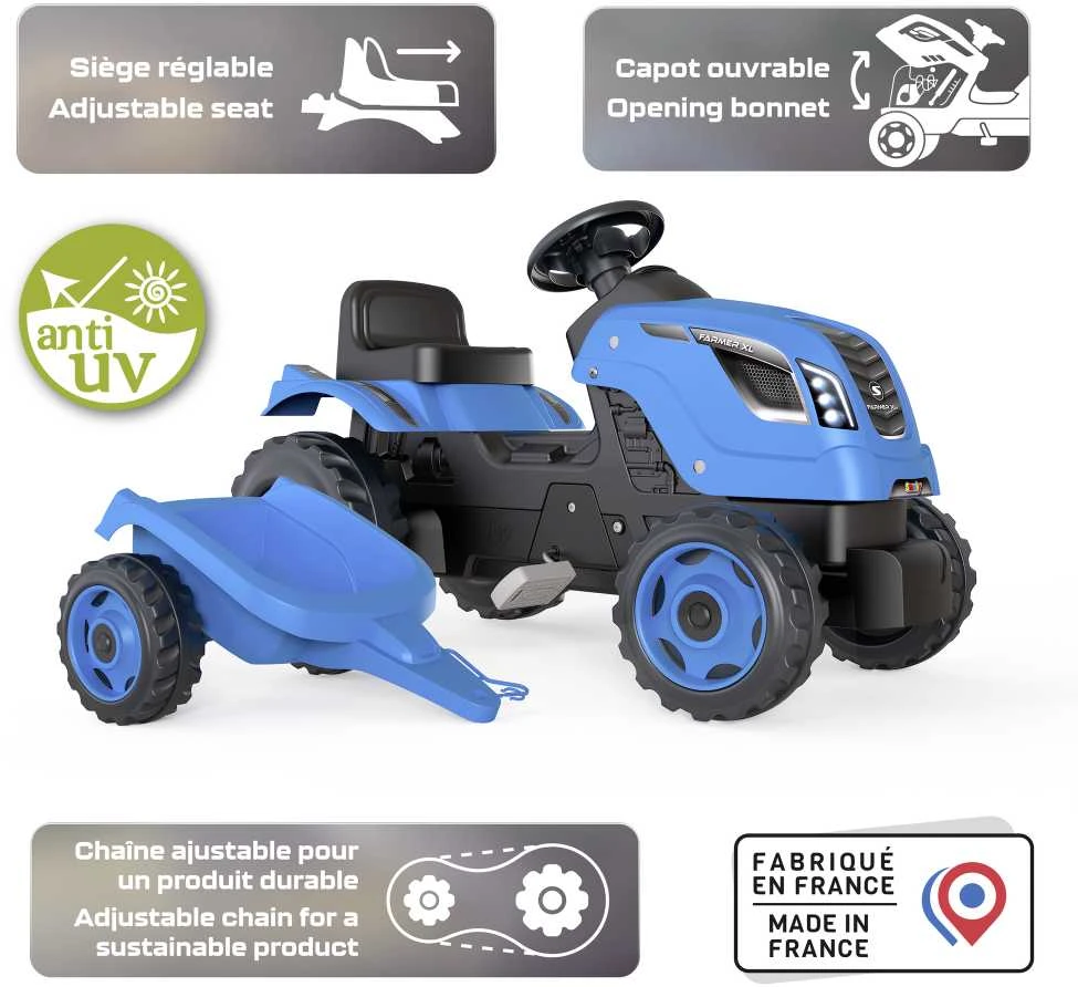 „Smoby XL Mėlyna Traktor for Pedal“ su priekaba