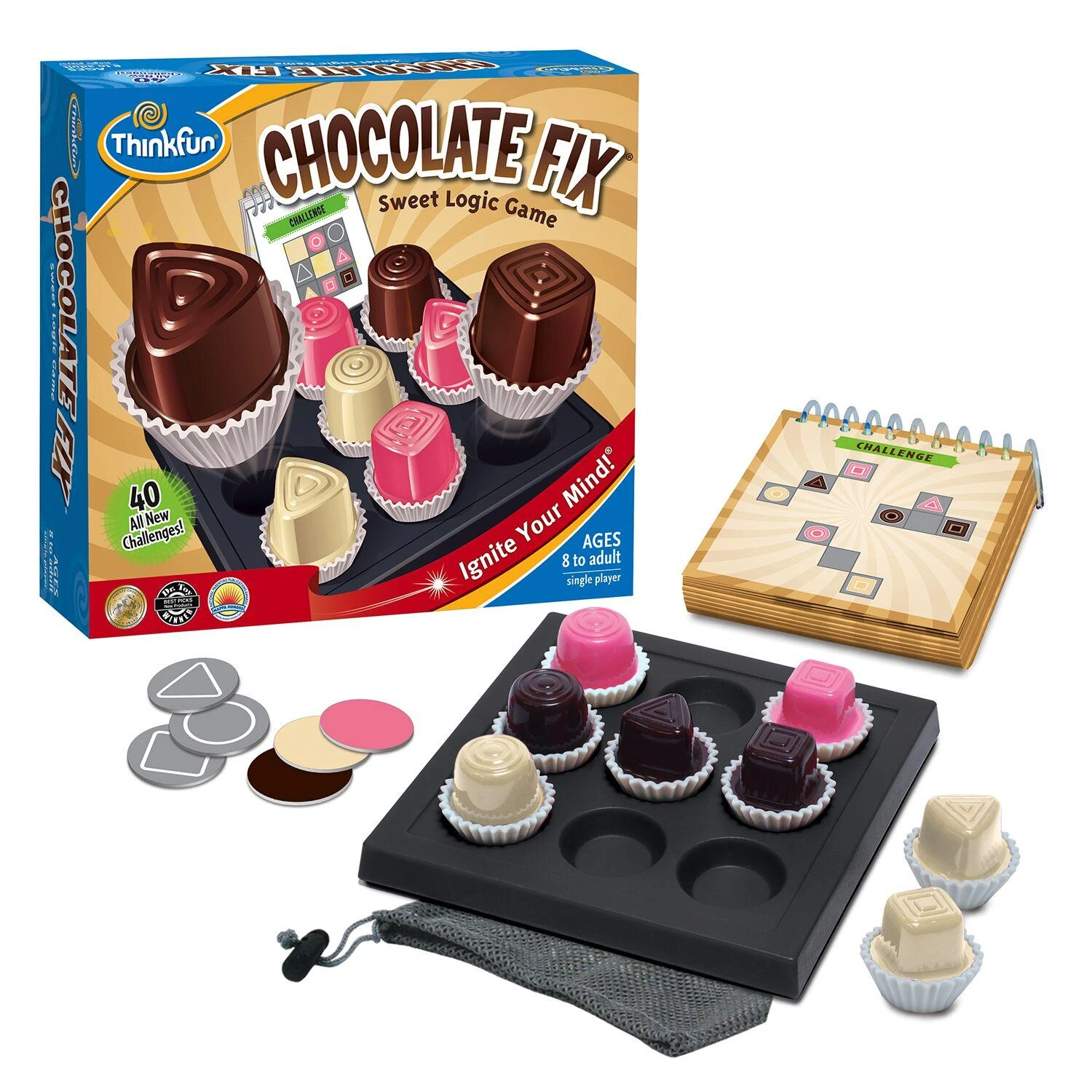 Ravensburger „ThinkFun“ loginis žaidimas „Chocolate Fix“.