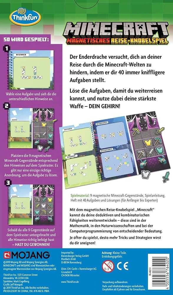 „ThinkFun Minecraft“ magnetinis kelionių galvosūkis