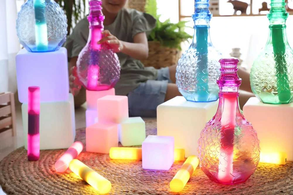 TTS Sensory ICT Glow konstruktoriaus kaladėlės, 12 vnt.