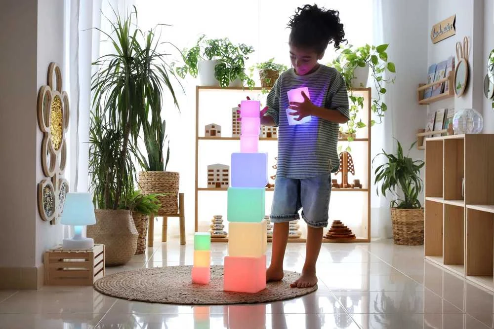 TTS Sensory ICT Glow konstruktoriaus kaladėlės, 12 vnt.