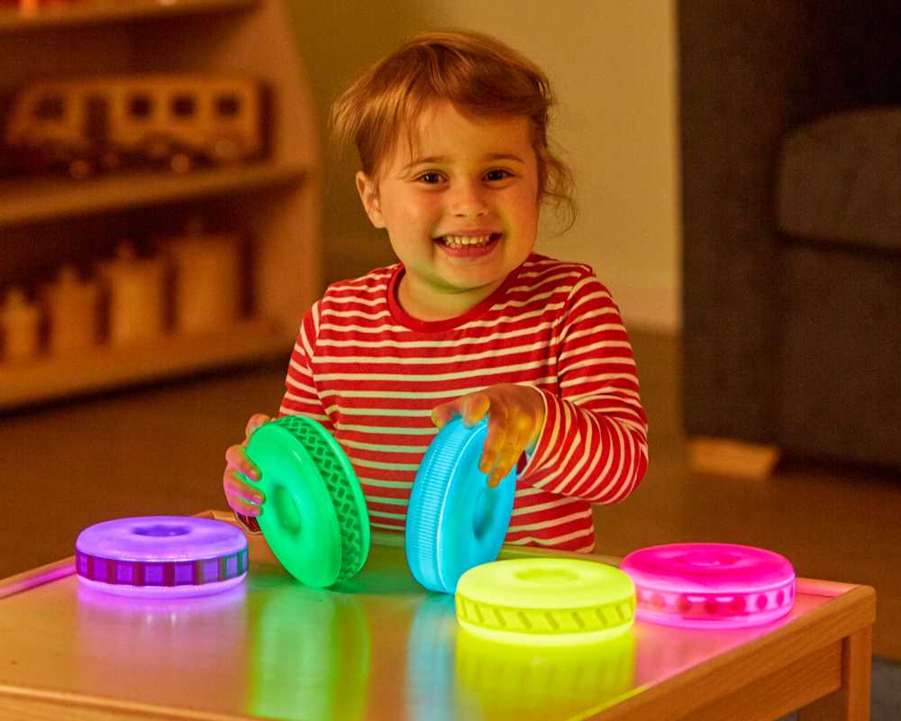 TTS Sensory Stacking švytėjimo ir tekstūros diskai, 5 vnt.