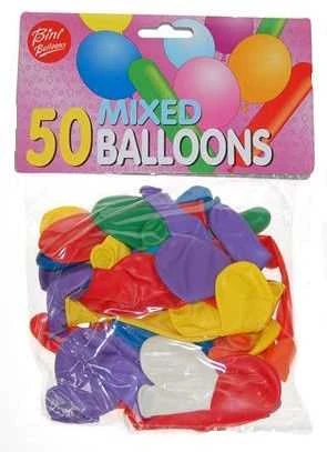 Antalis Balloner ass. 50stk/pak runde og lange - (50 stk.)