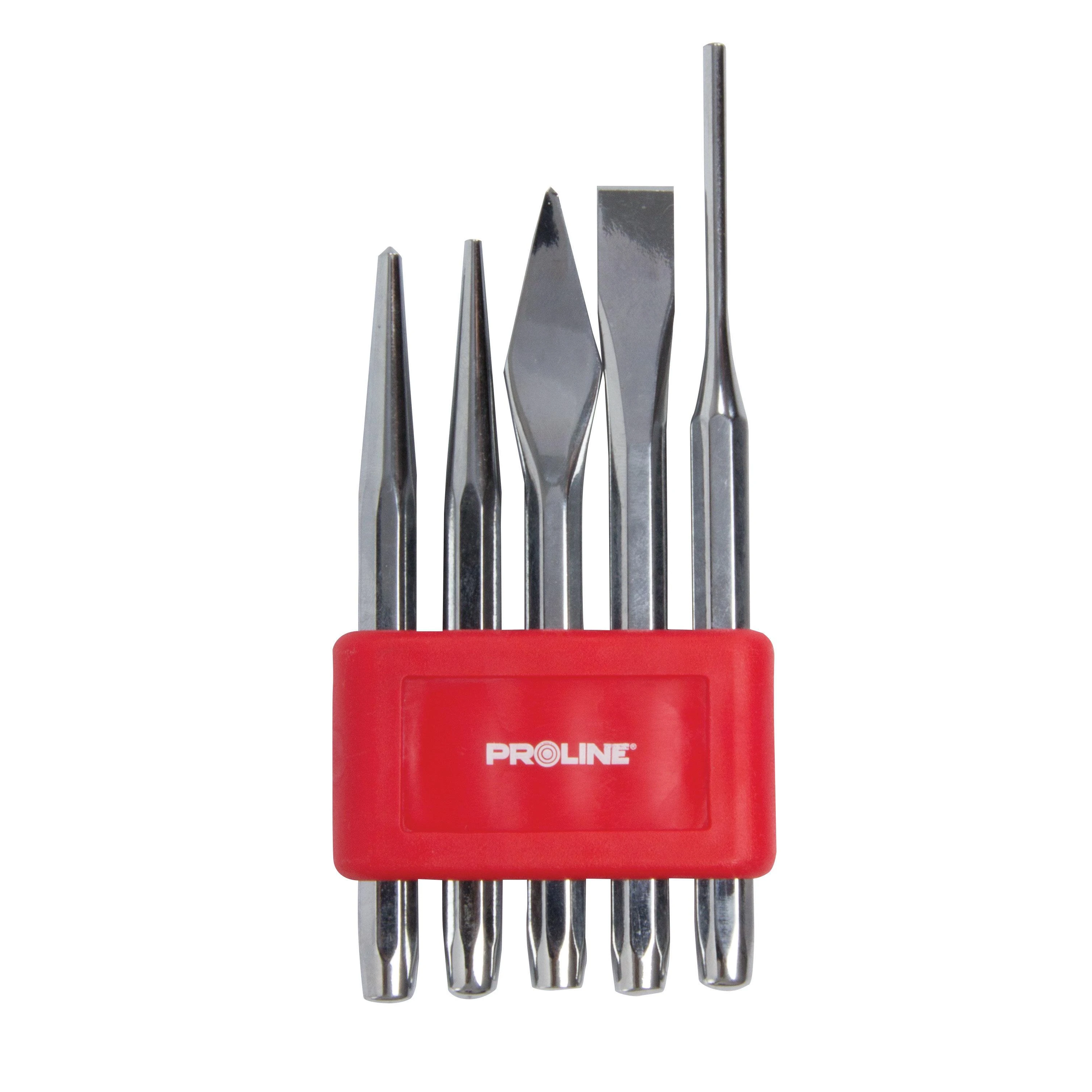 Zestaw Rinkinys CRV prakalų, kaltų ir centrinio prakalo rinkinys, 5 dalys, Proline