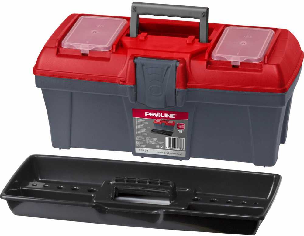 Skrzynka Įrankių dėžė su plastikiniu spaustuku 16", 398x200x186, proline