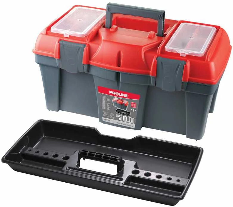 Skrzynka Įrankių dėžė su plastikiniais spaustukais 22", 550x267x270, proline