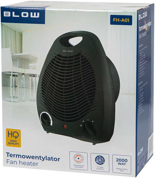 $BLOW 2000W FH-A01 ventiliatorinis šildytuvas, juodas