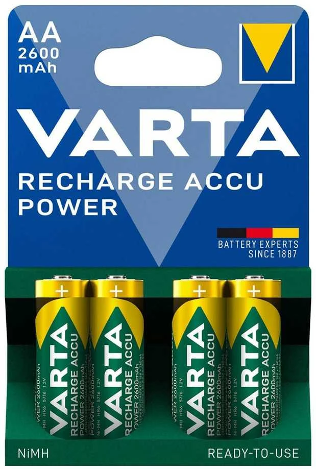 4x Akumuliatorius R-06 R06 AA 1,2V 2600mAh Ready2use Varta