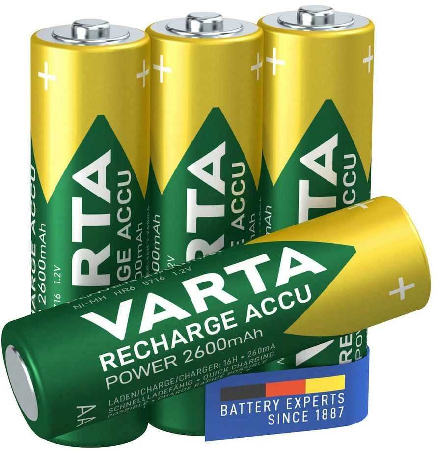 4x Akumuliatorius R-06 R06 AA 1,2V 2600mAh Ready2use Varta