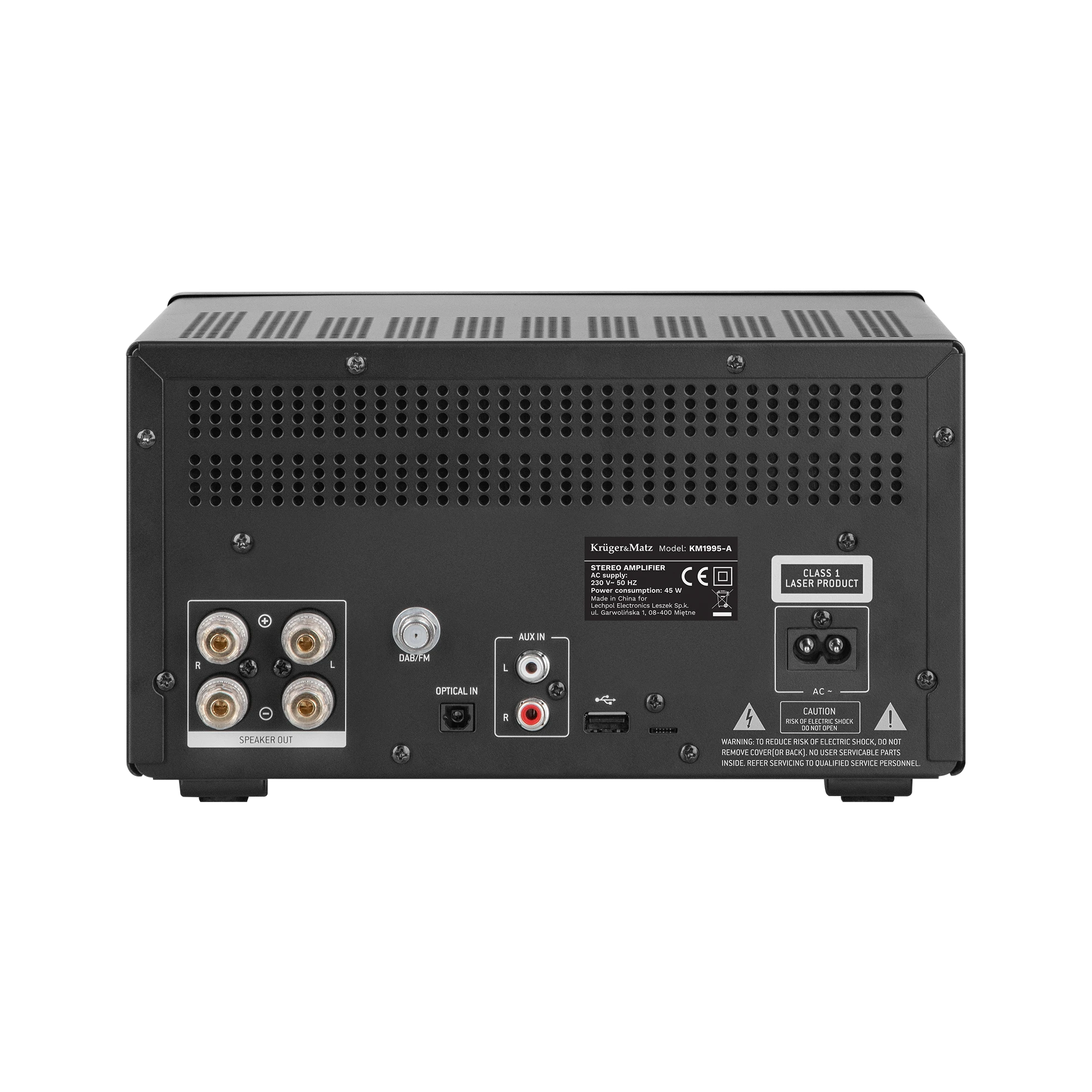Kruger & Matz KM1995-A klasės A HiFi stiprintuvas - CD USB Bluetooth DAB+ skaitmeninis radijas FM