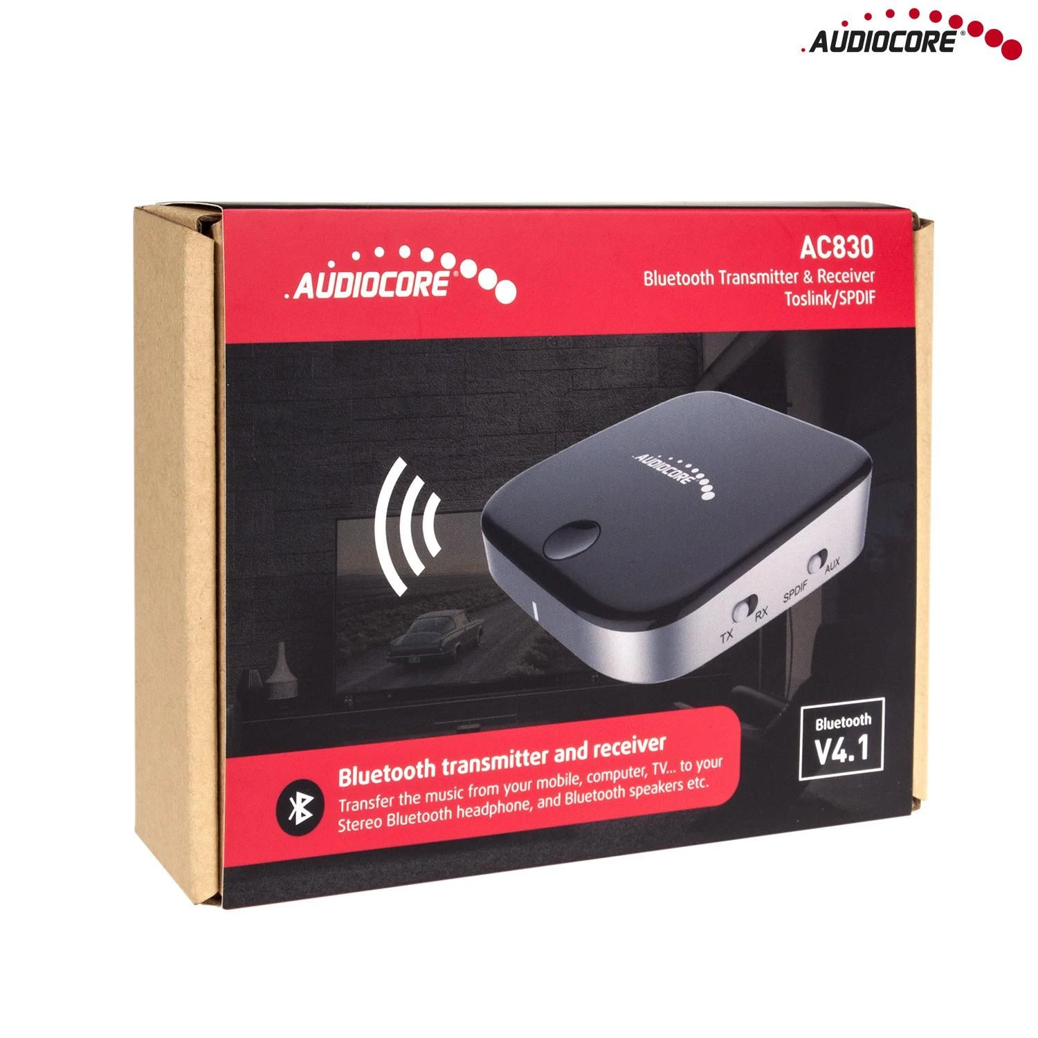 Audiocore Odbiornik Bluetooth 5.0 AUX Baseus Qiyin (juodas)