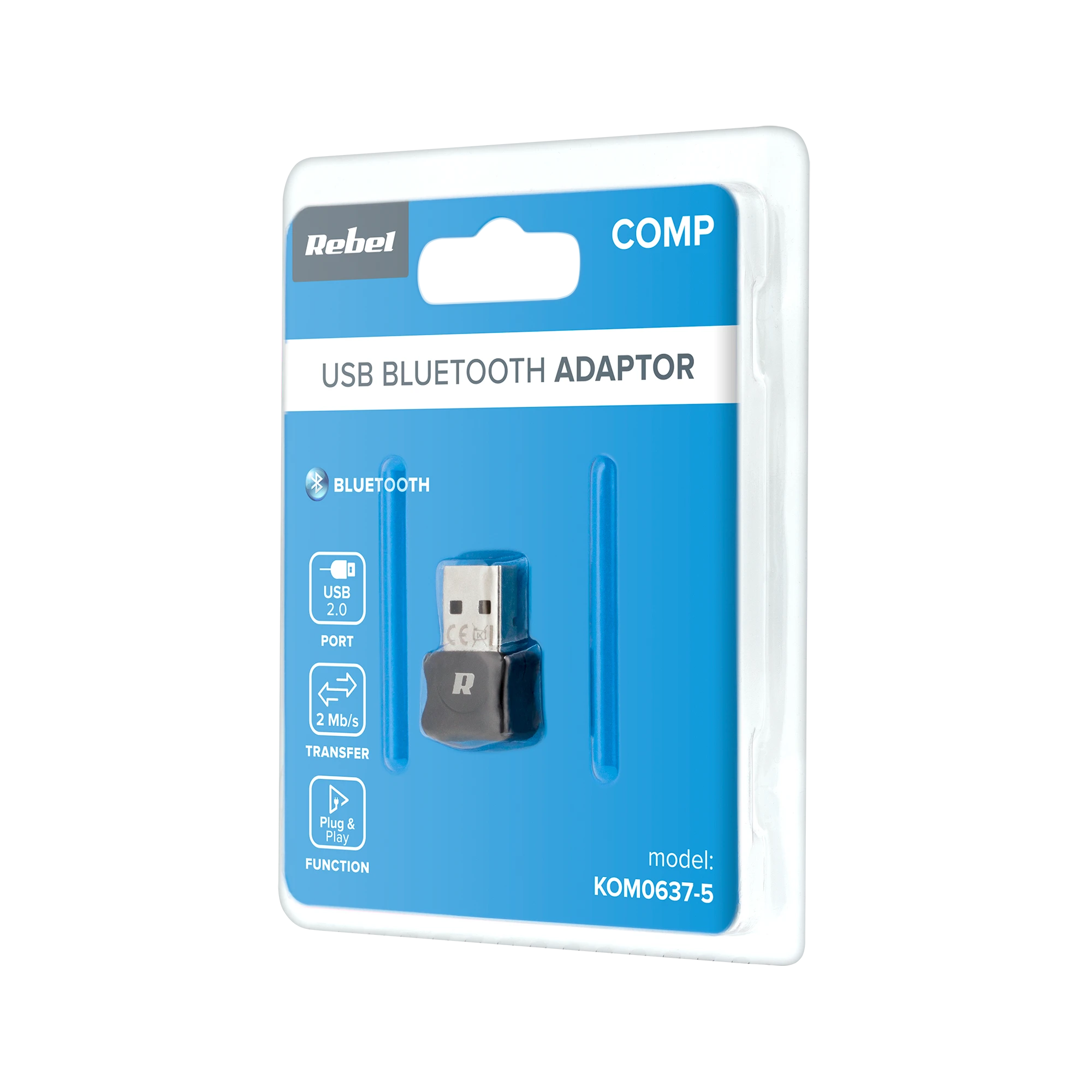Rebel NanoStick Bluetooth 5.0 adapteris pakuotėje