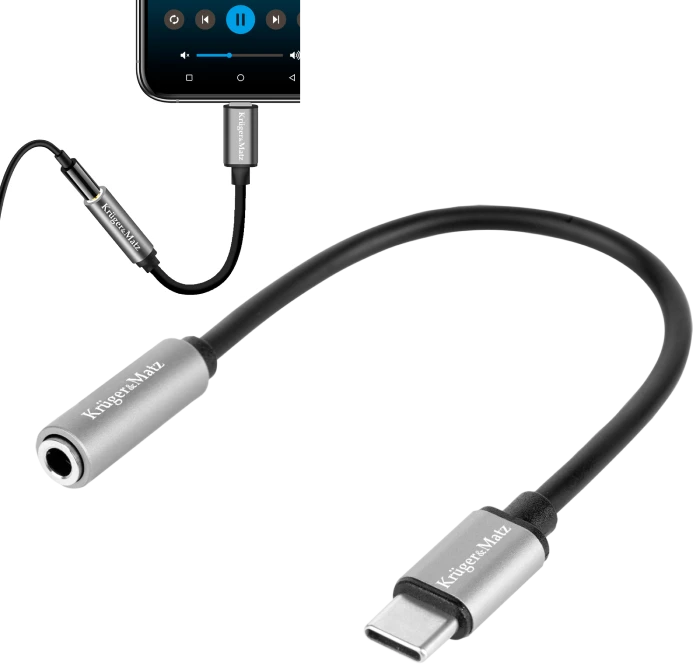 Kruger & Matz USB C adapteris - 3.5mm stereo mini AUX Basic