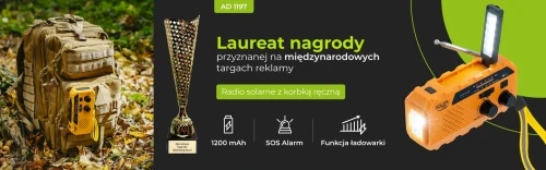 Adler saulės radijas su rankine sukimosi rankenėle
