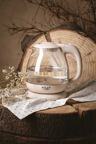 Adler AD 1283 kremas Stiklinis virdulys 1,0l